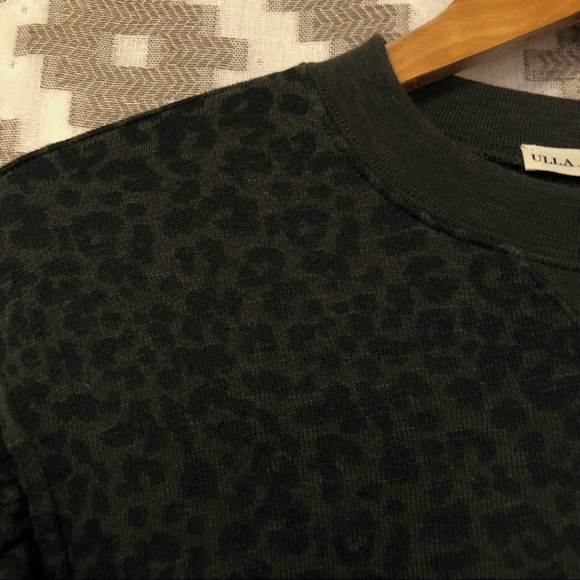 Ulla Johnson Lula Forest Green Leopard Pullover Sweatshirt - Picture 5 of 9